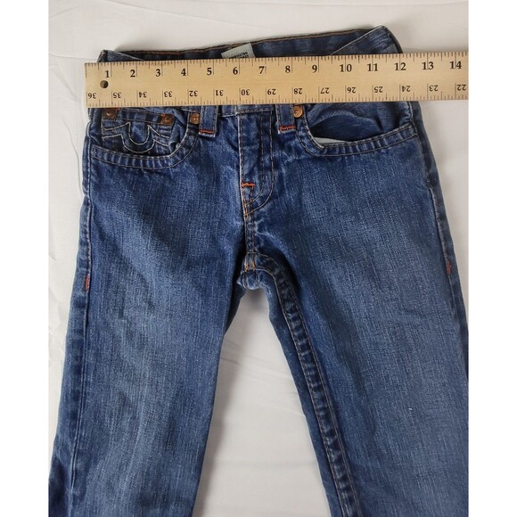 True Religion Junior Girls Bobby Straight Cut Blue Denim Jeans Sz 12 - Picture 8 of 9